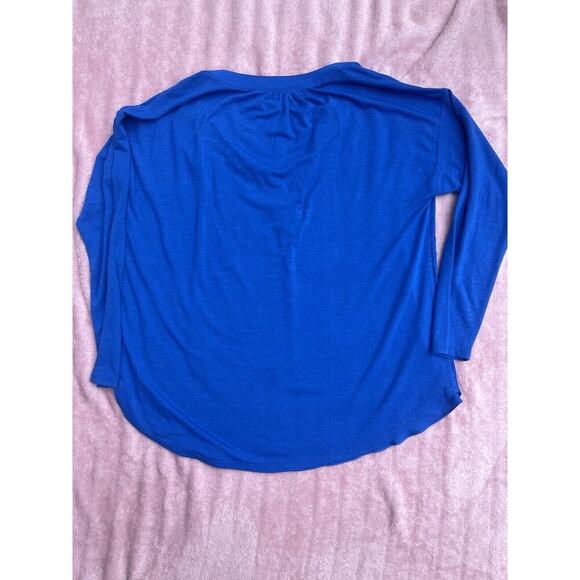 Loft Outlet Flowy Blouse Size Large Blue Long Sleeve - Picture 10 of 10